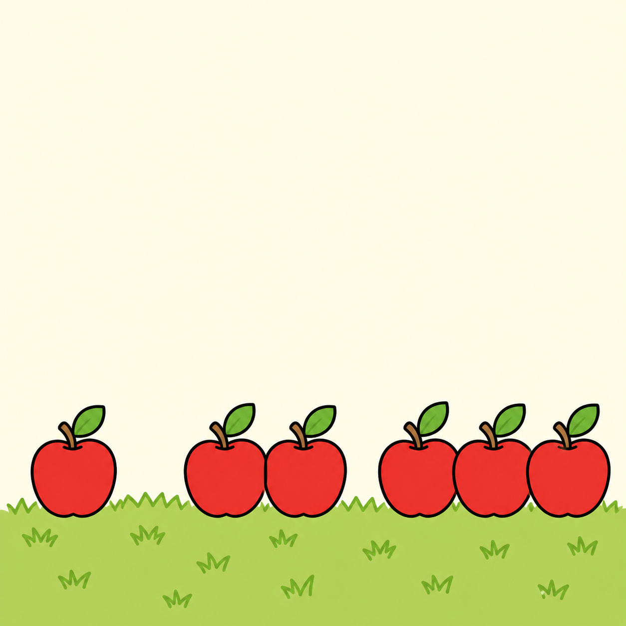 Tres manzanas — una, dos, tres